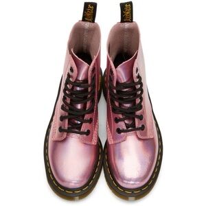 COPY - BNIB Dr. Martens Pink Reflective Metallic Leather Pascal Lace-Up Boots U…